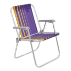 Cadeira Praia Samoa Alta Alumínio Roxo Amarelo Tramontina