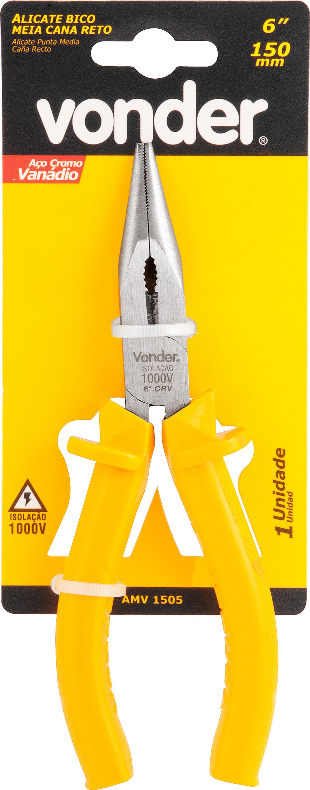 Alicate Bico Meia Cana Reto 6" 3662061505 Vonder