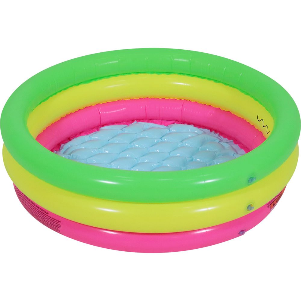 Piscina Inflável Colorido 3 Anéis 41L Bel Fix