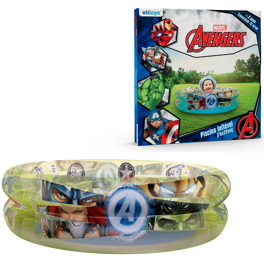 Piscina Inflável Infantil Avengers Marvel 70L - Etilux