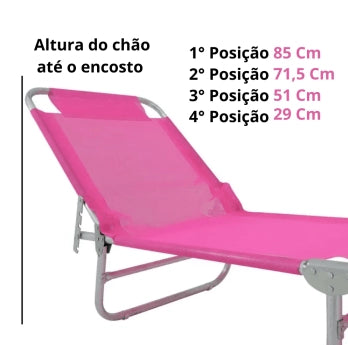 Cadeira Espreguiçadeira Rosa Bel Fix – foto 4