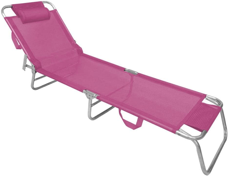 Cadeira Espreguiçadeira Alumínio Rosa - MOR
