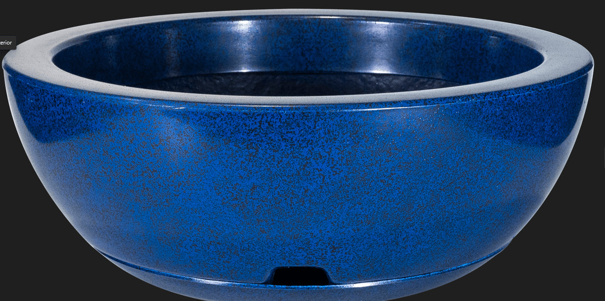Vaso Bacia Polido Marmorizado Azul M Francys – foto 2