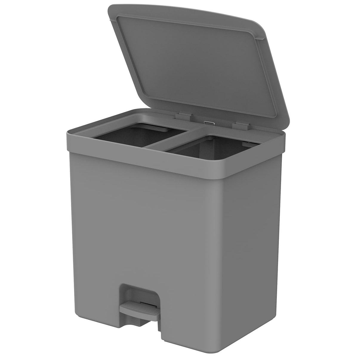 Lixeira Pedal Trium Dual Comp Chumbo 20L LX4250CHF Martiplast